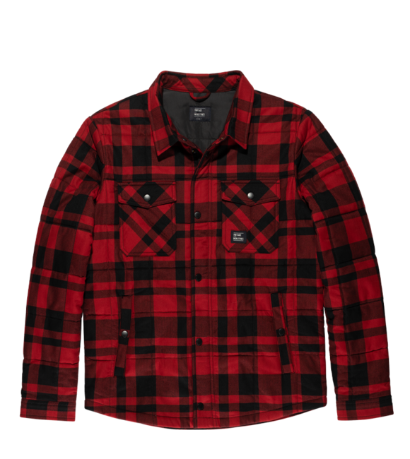 Vintage Industries Square+ giacca camicia di flanella, plaid rossa