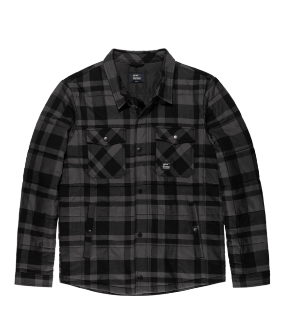 Vintage Industries Square+ giacca camicia di flanella, plaid grigia