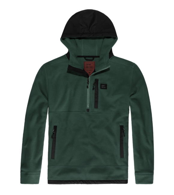 Vintage Industries Vinson felpa con cappuccio in fibra cava, verde