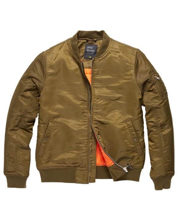 Vintage Industries Westford MA1 giubbotto bomber delle Industrie Vintage, color verde oliva