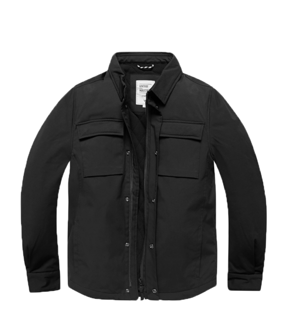 Vintage Industries Wyatt giacca camicia, nera