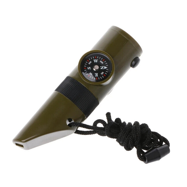 WARAGOD Echo fischio d'emergenza multifunzionale 7 in 1, verde militare