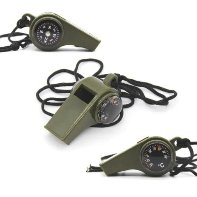 WARAGOD Whisp fischietto d'emergenza multifunzionale 3 in 1, verde militare