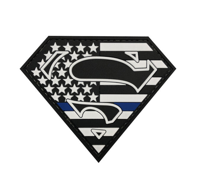 WARAGOD Superman topa 3D Linea blu 9x7,5 cm