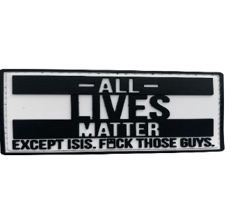 WARAGOD All lives matter toppa in pvc