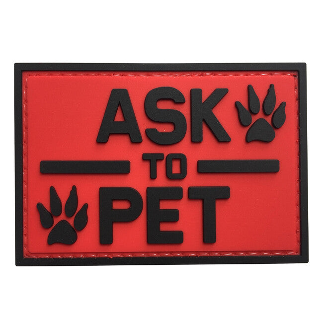 WARAGOD Chiedi all'animale domestico toppa in pvc, rosso