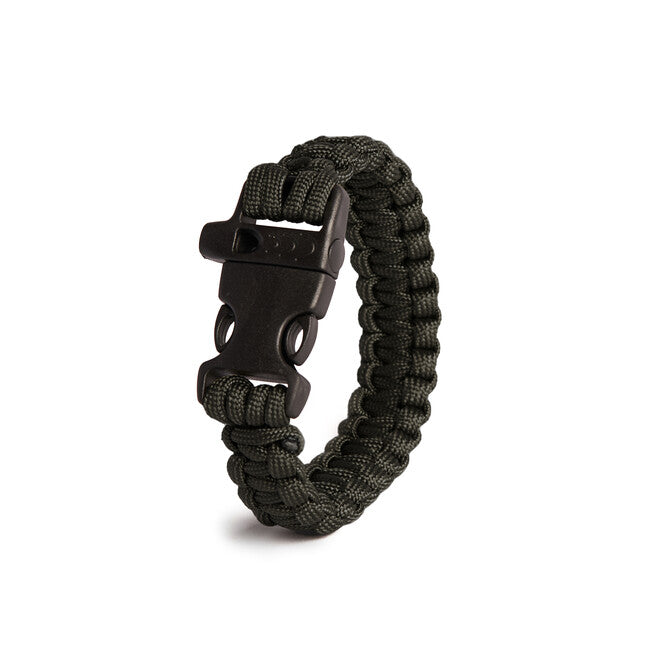 WARAGOD Bazin bracciale con clip in plastica e fischietto, nero