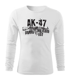 DRAGOWA Fit-T t-shirt a maniche lunghe Seneca AK-47 160 g/m², bianco