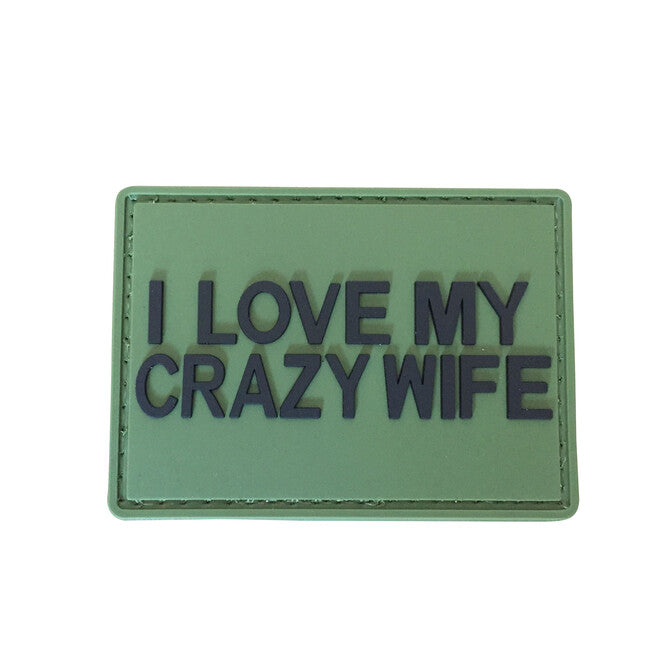 WARAGOD Amo la mia moglie pazza applique in pvc, verde