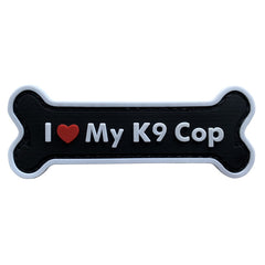 WARAGOD I love my K9 Cop κεντητή ένθεμα PVC, μαύρο