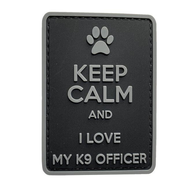 WARAGOD Keep Calm and I love my K9 pvc patch, nero, grigio