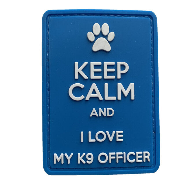 WARAGOD Keep Calm and I love my K9 pvc patch, blu