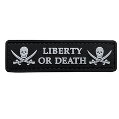WARAGOD Liberty or Death PVC κέντημα, μαύρο λευκό