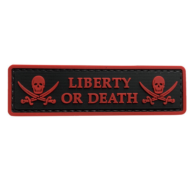 WARAGOD Liberty or Death toppa in pvc, nera e rossa