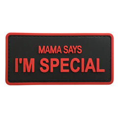 WARAGOD Mamma dice applique in PVC, nero e rosso