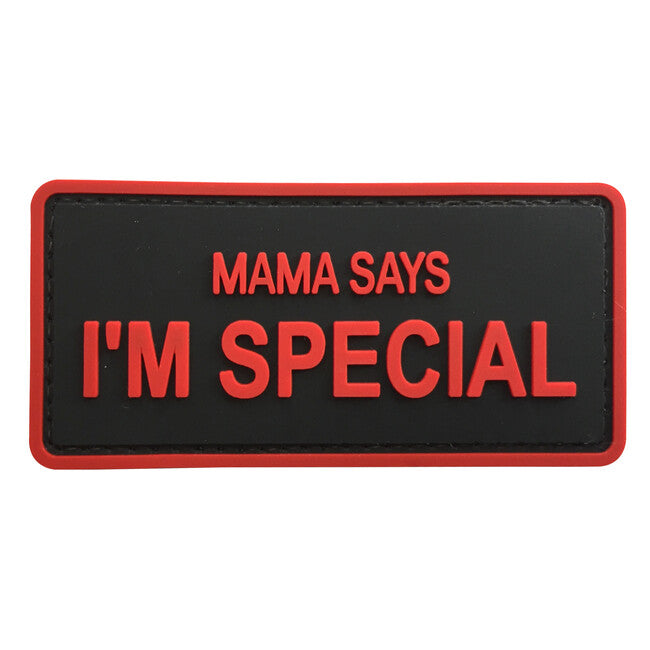 WARAGOD Mamma dice applique in PVC, nero e rosso