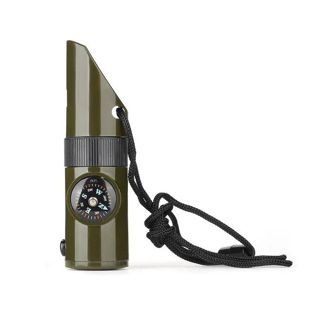 WARAGOD Echo fischio d'emergenza multifunzionale 7 in 1, verde militare