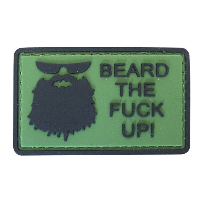 WARAGOD Beard The Fuck Up toppa 3D 6x3,5 cm, oliva