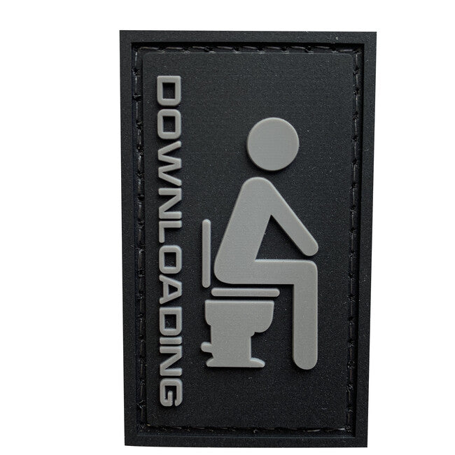 WARAGOD Downloading Funny applique 3,6x6cm, nero