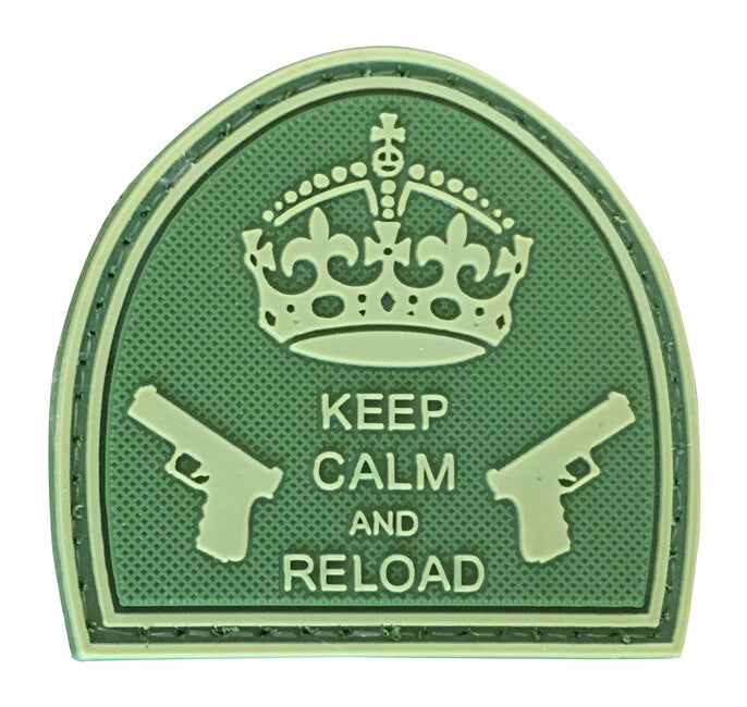 WARAGOD Keep Calm and Reload adesivo 3d 5cm, oliva