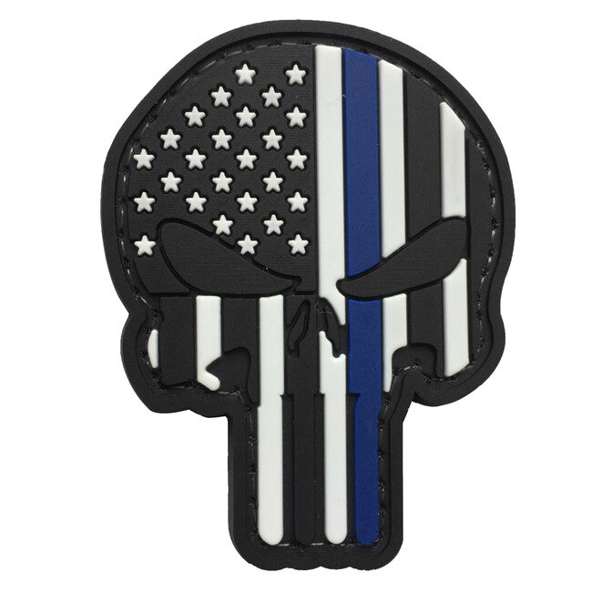 WARAGOD Toppa 3d linea blu 7,5x5cm, us patriot punisher