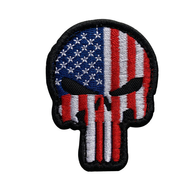 WARAGOD Patriot Punisher toppa da ricamo Bandiera USA 6x4,5 cm
