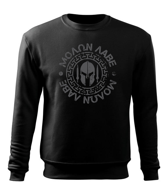 DRAGOWA Molon Labe felpa da uomo 300g/m2, nera