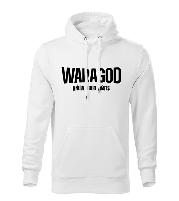 WARAGOD Know Your Limits felpa con cappuccio , bianca 300g/m2