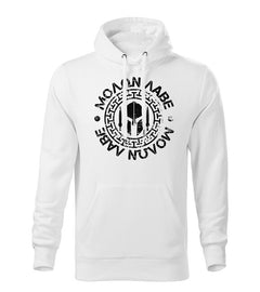 DRAGOWA felpa con cappuccio da uomo Molon Labe 320 g/m², bianco