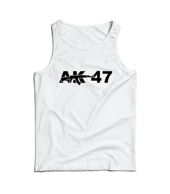 DRAGOWA Ak-47 canotta da uomo, bianco 160g/m2