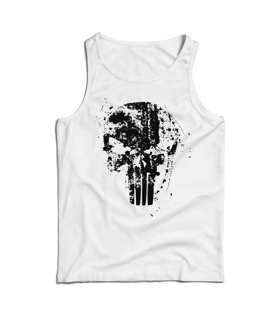 DRAGOWA Frank The Punisher canotta 160g/m2, bianco