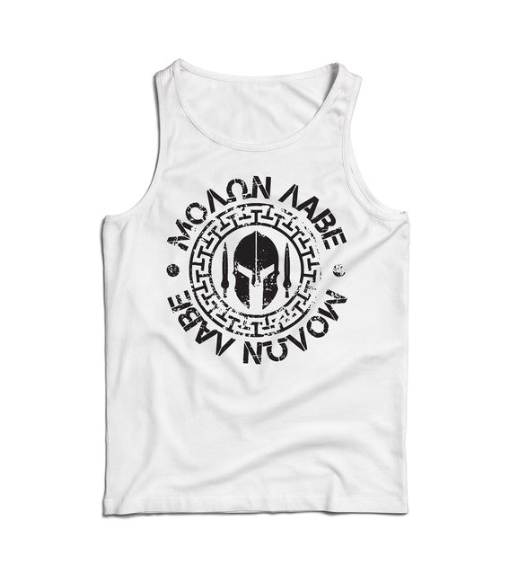 DRAGOWA Molon Labe canotta da uomo 160g/m2, bianco