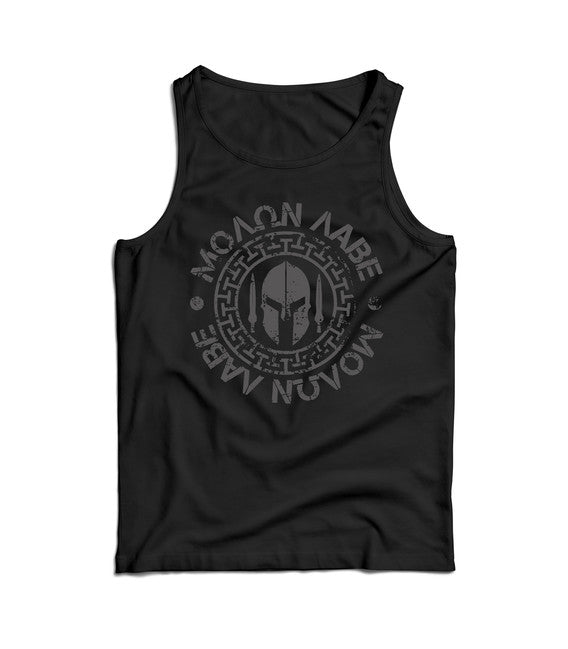 DRAGOWA Molon Labe canotta da uomo, nero 160g/m2