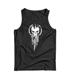 DRAGOWA canotta da uomo skull 160 g/m², nero