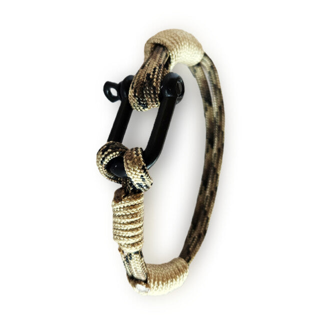 WARAGOD Faila bracciale in paracord con chiusura in metallo, camo coyote