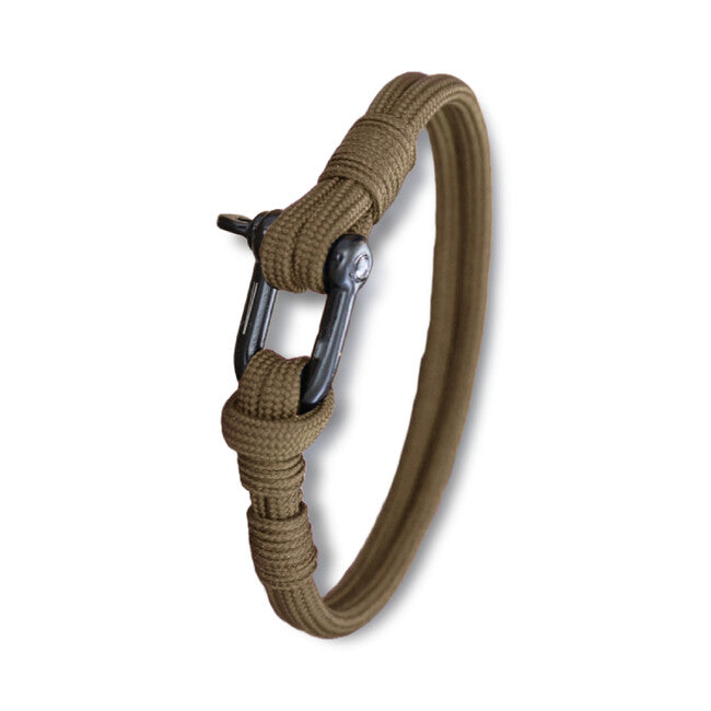 WARAGOD Faila bracciale in paracord con chiusura in metallo, coyote