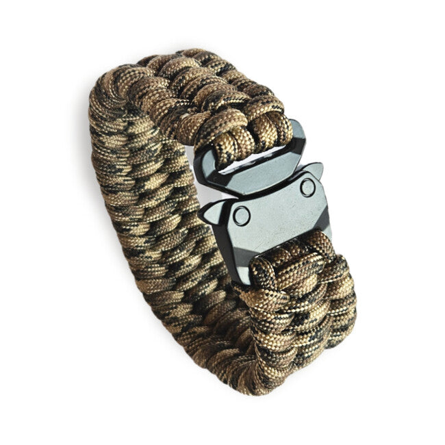 WARAGOD Avär bracciale in paracord con clip in metallo, mimetico coyote
