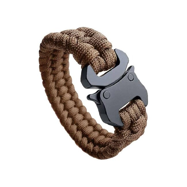 WARAGOD Avär bracciale in paracord con clip in metallo, coyote