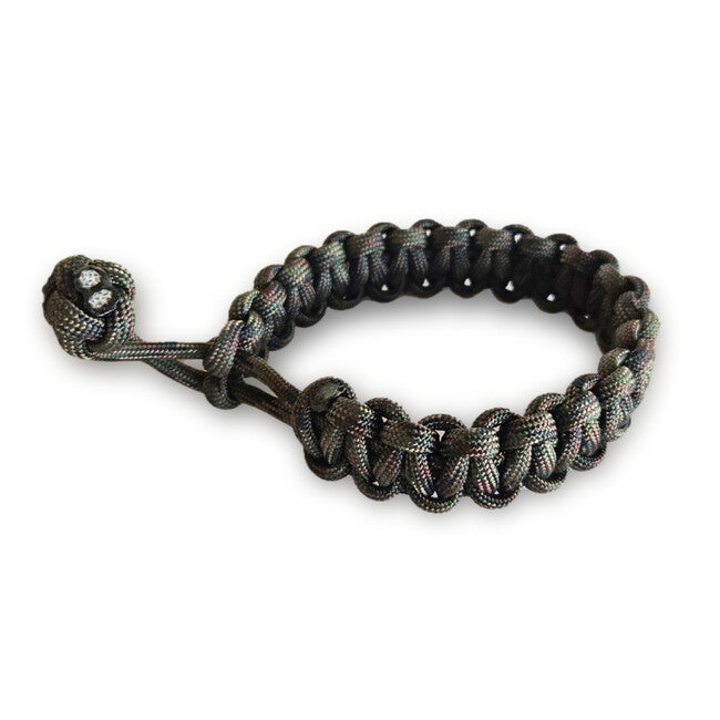 WARAGOD Ilmë bracciale in paracord con chiusura regolabile, verde mimetico