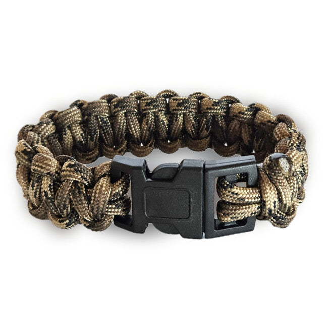WARAGOD Corna bracciale in paracord con clip in plastica, mimetico coyote