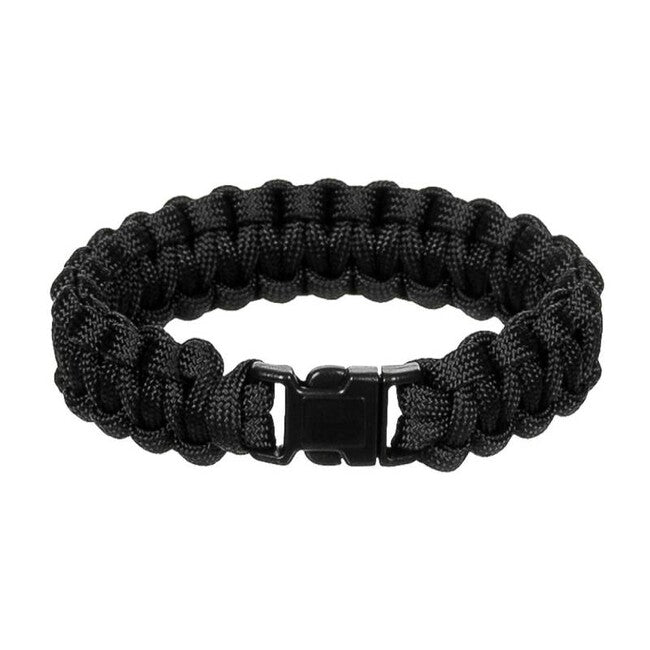 WARAGOD Corna bracciale in paracord con clip in plastica, nero