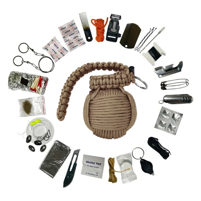WARAGOD Menel kit di sopravvivenza in paracord, coyote