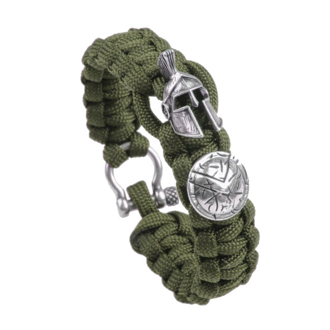 WARAGOD Hanta bracciale spartano in paracord con chiusura in metallo, verde