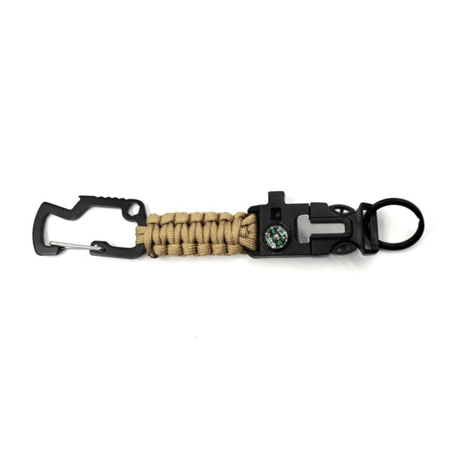 WARAGOD Laito portachiavi multifunzionale da sopravvivenza in paracord 8 in 1, coyote