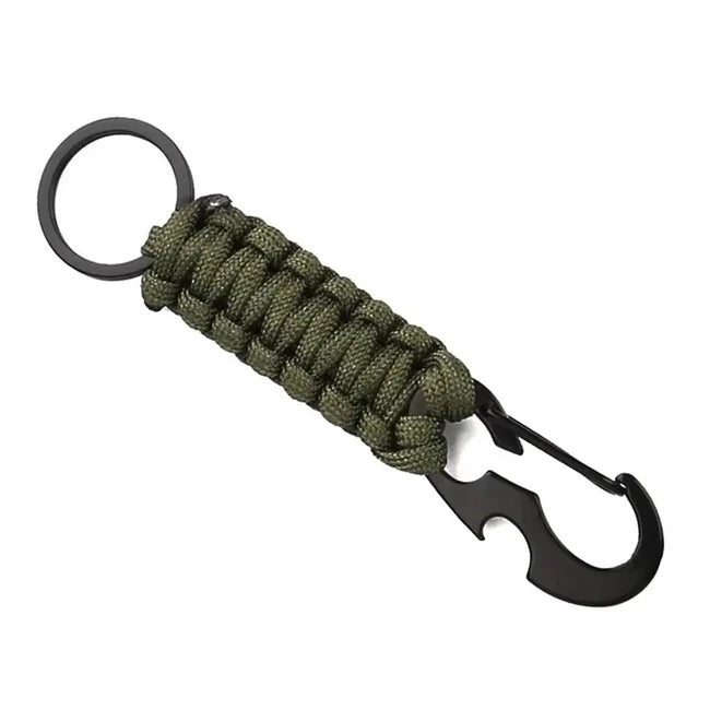 WARAGOD Sanya portachiavi multifunzionale di sopravvivenza in paracord 4 in 1, verde