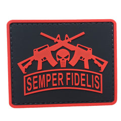 WARAGOD Semper Fidelis toppa in pvc, rossa