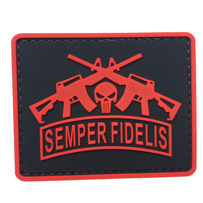 WARAGOD Semper Fidelis toppa in pvc, rossa