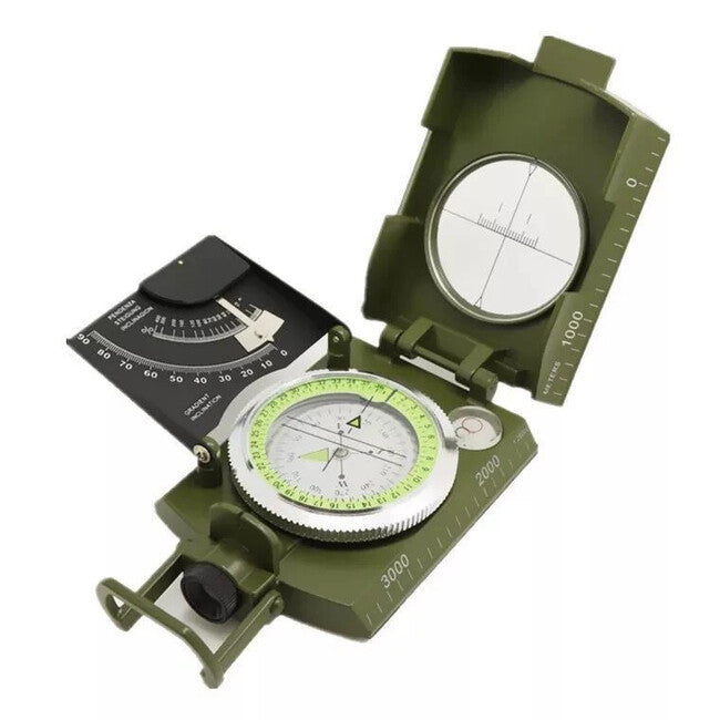 WARAGOD Journey bussola da trekking pieghevole con custodia, verde militare