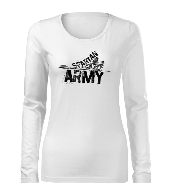 DRAGOWA Nabis slim t-shirt donna a maniche lunghe , bianco 160g/m2