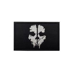 WARAGOD Patch ricamata Call of Duty maschera fantasma, bianco e nero